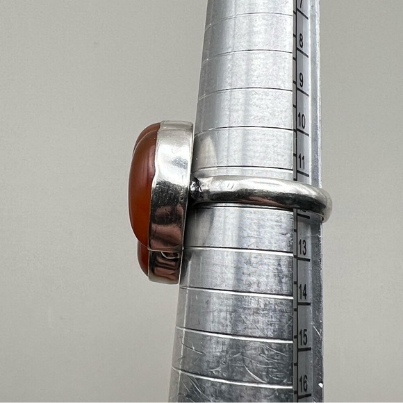New Carnelian Multi Stone Silver Overlay Ring Size 5.5 - Picture 5 of 8